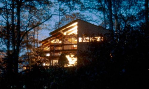 Mountain House | North Carolina Exterior View at Night